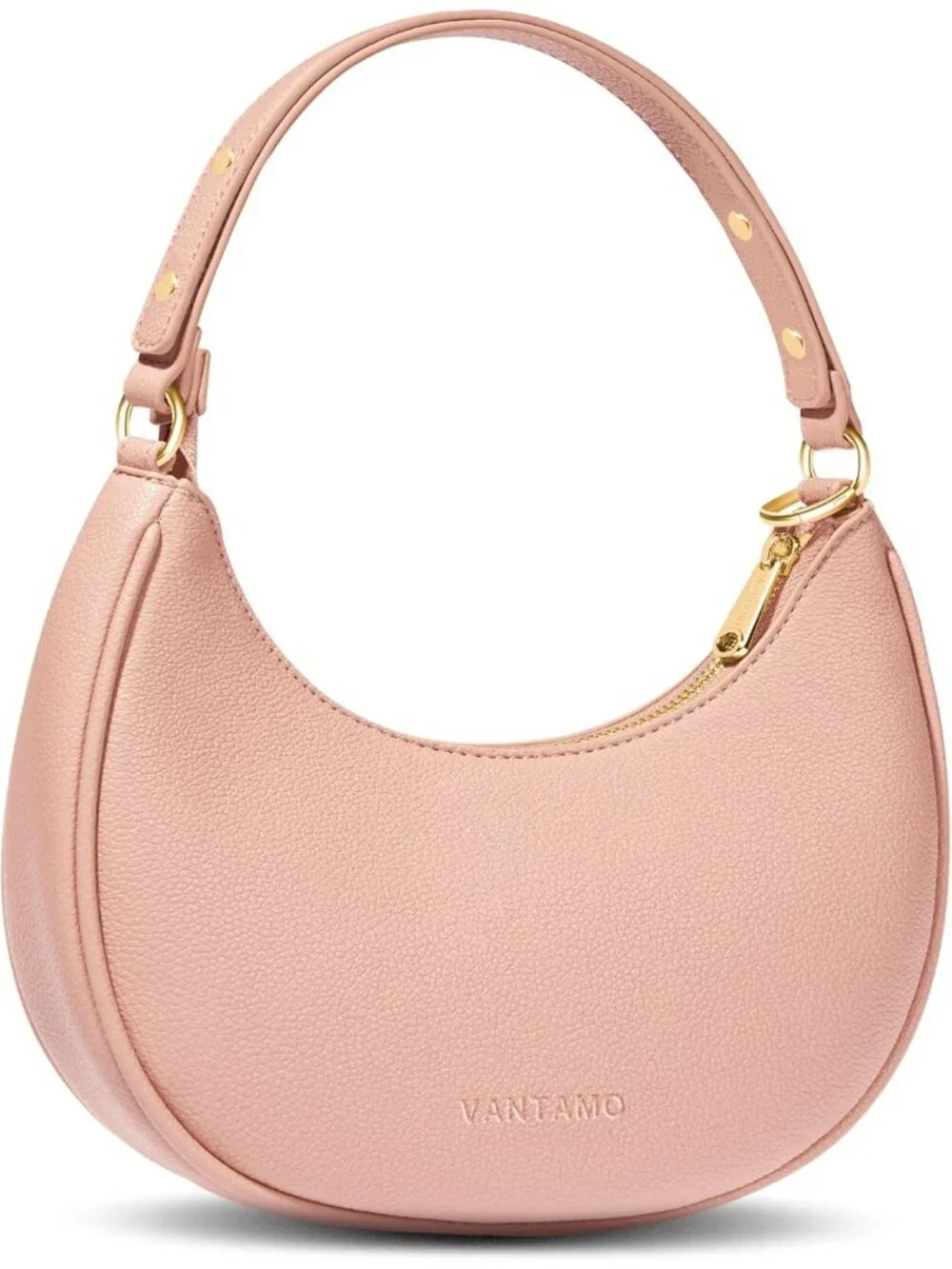 Vantamo Women's Bag Blush Half Moon Clutch with Anti-Theft Clip for Extra Safety